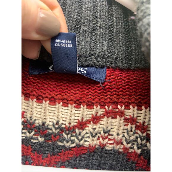 Chaps Sweater Size S Womens Zipper Cardigan Indian Aztec Tribal Red - Picture 4 of 7